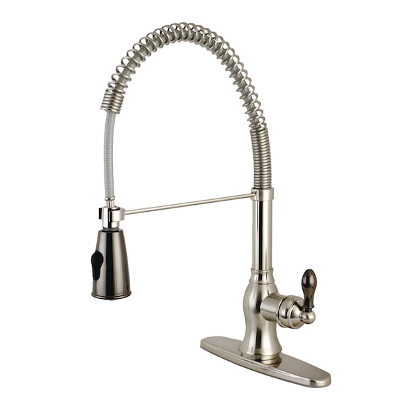 Gourmetier Pre-Rinse Kitchen Fct, Brushed Nickel/Black Stainless Steel GSY8898AKL - main
